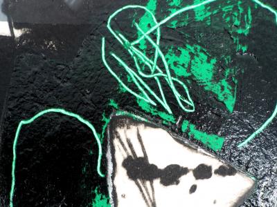 LIONEL : Trace verte - Gravure en carborundum signée 2
