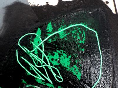 LIONEL : Trace verte - Gravure en carborundum signée 2