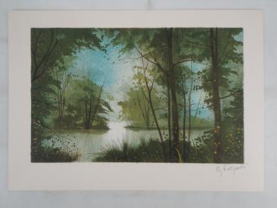 Gilles FIGUIER - Le lac  - Lithographie Originale Signée 2