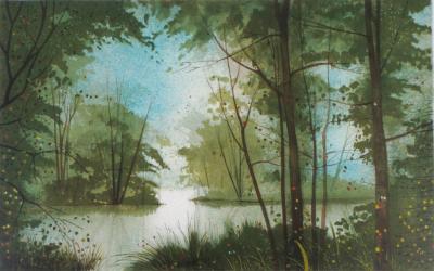 Gilles FIGUIER - Le lac  - Lithographie Originale Signée 2