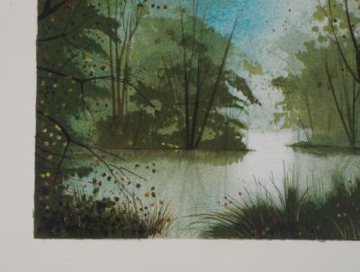 Gilles FIGUIER - Le lac  - Lithographie Originale Signée 2