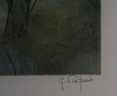 Gilles FIGUIER - Hameau dans la brume - Lithographie Originale Signée 2