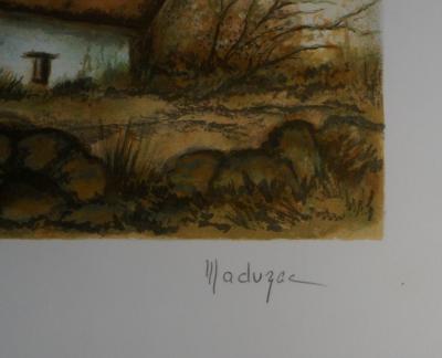 MADUZAC : Bretagne, Deux maisons - Lithographie Originale Signée 2