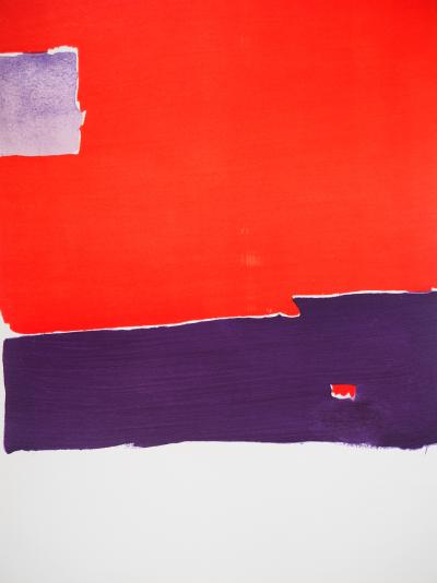 Nicolas DE STAEL (d’après)  - Composition au fond rouge, 1959  - Lithographie 2