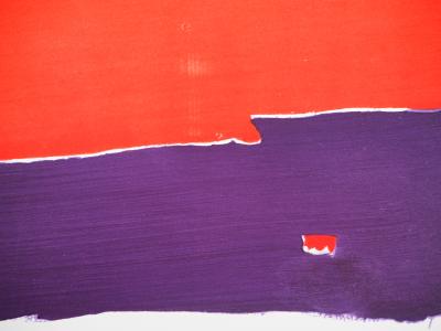 Nicolas DE STAEL (d’après)  - Composition au fond rouge, 1959  - Lithographie 2