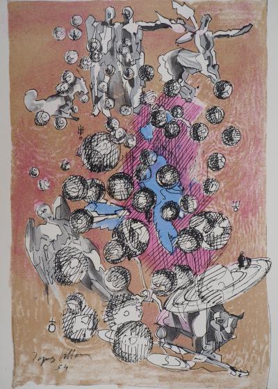 Jacques VILLON : Mondes,1959 - Lithographie originale signée 2