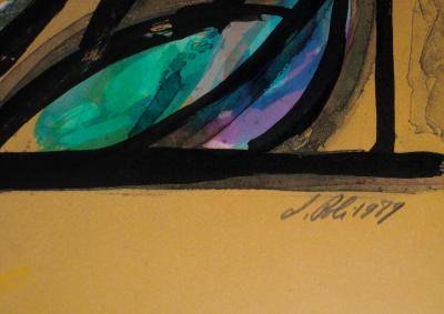 Jacques POLI : Couple de Perruches - Lithographie Originale Signée 2