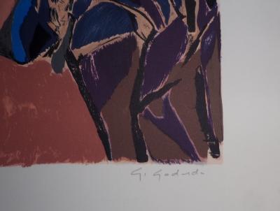Gabriel GODARD : Promenade dans les dunes - Lithographie originale signée 2