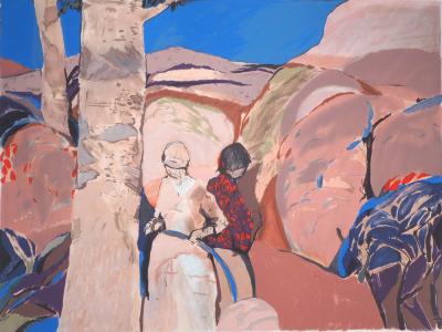 Gabriel GODARD : Promenade dans les dunes - Lithographie originale signée 2