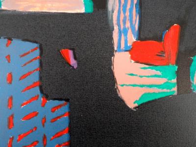 Gabriel GODARD : Nature morte au bouquet multicolore - Lithographie originale signée 2