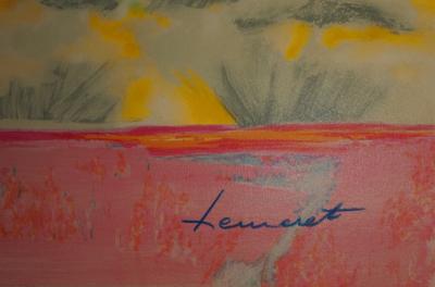 Claude HEMERET : Provence, Fenêtre sur l’arrière pays - Lithographie Originale Signée 2