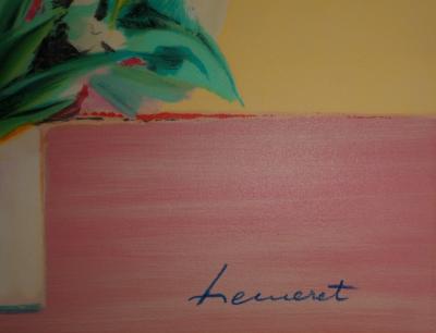 Claude HEMERET : Les Iris blancs - Lithographie Originale Signée 2