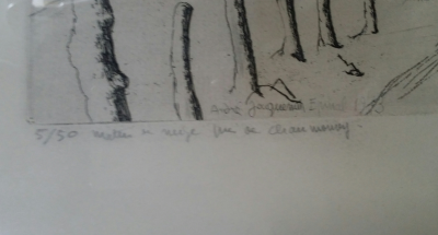 André JACQUEMIN - Matin sous la neige, 1983 - Eau forte originale signée au crayon 2