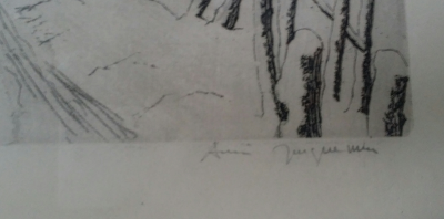 André JACQUEMIN - Matin sous la neige, 1983 - Eau forte originale signée au crayon 2