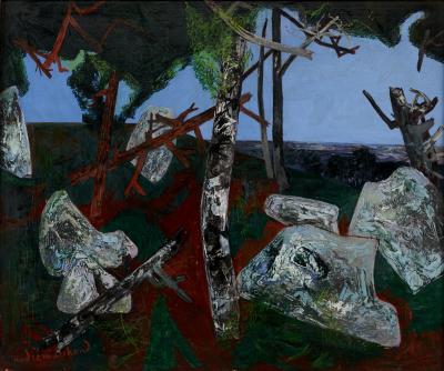 André MARCHAND - Les Rochers - Huile sur toile signée 2