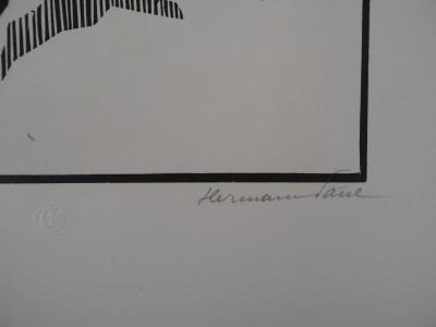 HERMANN-PAUL : Tauromachie, Une passe de muleta - Bois gravé original signé, 1922 2