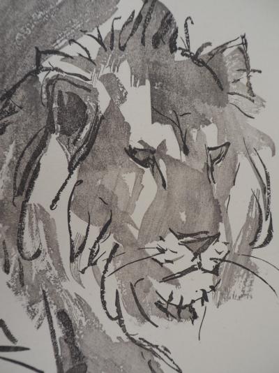 Jules CHADEL : Le lion - Bois gravé original signé, 1922 2