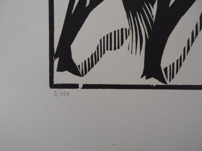 HERMANN-PAUL : Tauromachie, Une passe de muleta - Bois gravé original signé, 1922 2