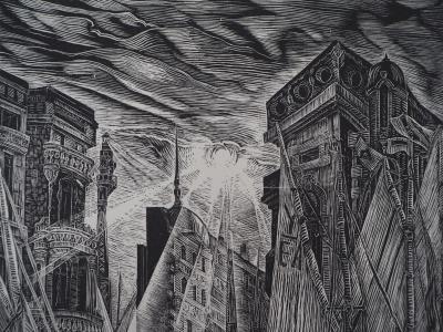 Herbert LESPINASSE : Argosie - Bois gravé original signé, 1922 2