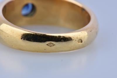 Bague or jaune et saphir 2