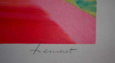 Claude HEMERET : Bouquet et fenêtre sur la mer - Lithographie Originale Signée 2