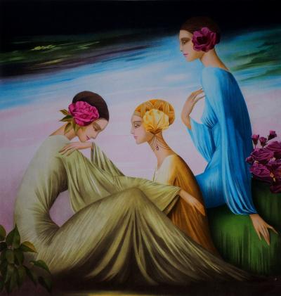 Philippe Auge : Les trois grâces - Lithographie Originale Signée 2