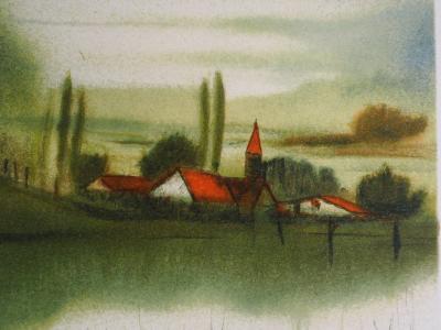 Gilles FIGIER - Lac au printemps - Lithographie Originale Signée 2