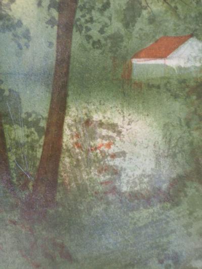 Gilles FIGUIER - Cabane au bord du lac - Lithographie Originale Signée 2