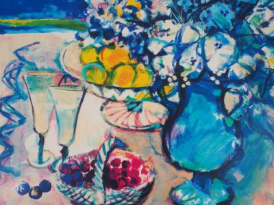 Sachiko IMAI : Nature morte à la carafe -  Lithographie Originale Signée 2