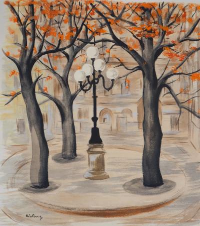 Moïse KISLING : La place Furstenberg - Lithographie Originale Signée 2