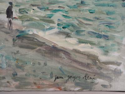 Jean-Jacques RENÉ : Plages et falaises à Fécamp - Huile sur toile signée 2