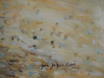 Jean-Jacques RENÉ : Marée basse à Pourville - Huile sur toile signée 2