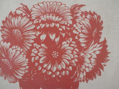 Eduard PELLENS : Fleurs des champs, 1929 - Bois gravé original signé 2