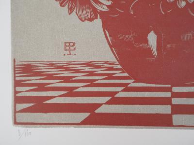 Eduard PELLENS : Fleurs des champs, 1929 - Bois gravé original signé 2