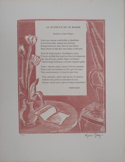 MORIN-JEAN : Le bonheur de ce monde, 1929 - Bois gravé original signé 2