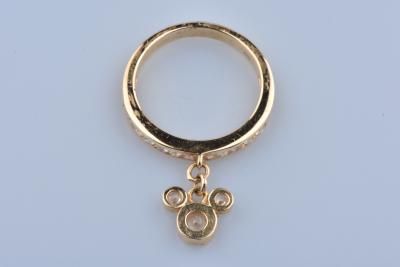 Bague Mickey or jaune et oxydes de zirconium 2