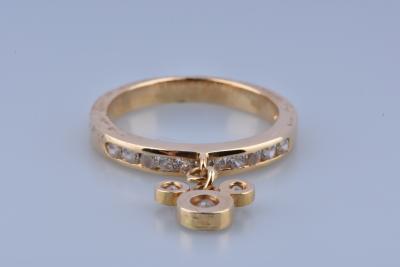 Bague Mickey or jaune et oxydes de zirconium 2