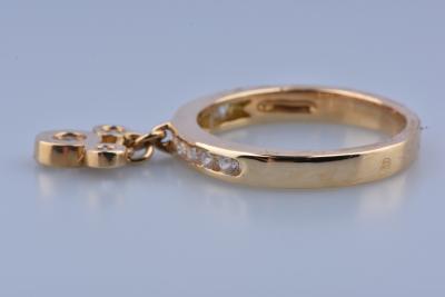 Bague Mickey or jaune et oxydes de zirconium 2