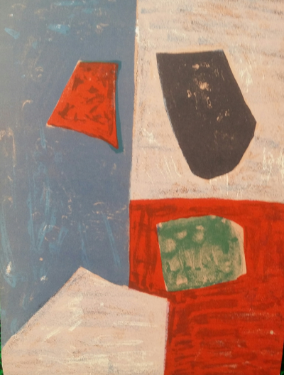 Serge POLIAKOFF - Composition rose, rouge et bleue, 1958 - Lithographie originale 2