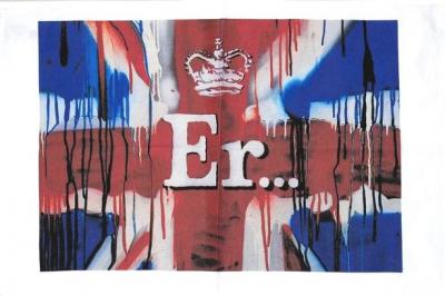BANKSY - Er... (Union Jack Tea Towel), 2012 -  Sérigraphie numérotée sur tissu 2