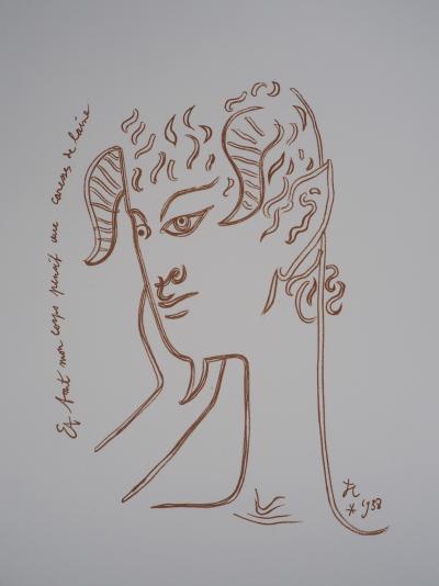 Jean COCTEAU : Faune songeur - Lithographie Signée 2