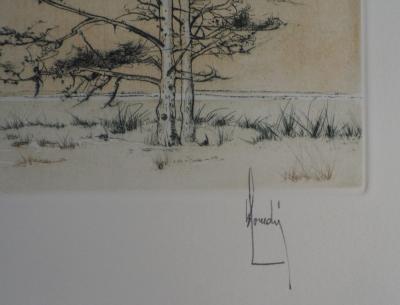 Bernard LOUEDIN : Le pin sylvestre - Gravure Originale Signée 2