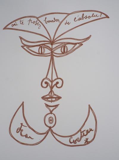 Jean COCTEAU : Visage - Lithographie 2