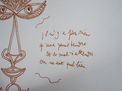 Jean COCTEAU : Visage végétal - Lithographie signée 2