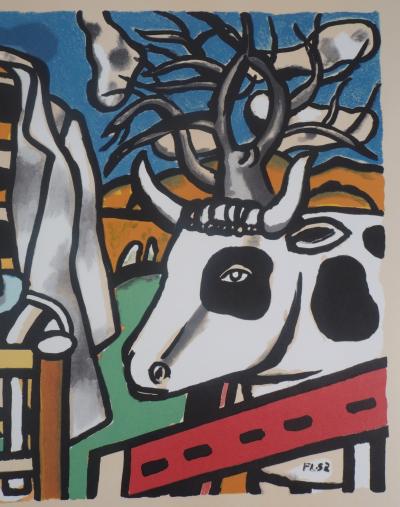 Fernand LEGER : Chaise et vache - Lithographie signée 2
