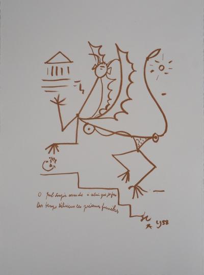 Jean COCTEAU : La question du sphinx - Lithographie Originale Signée 2