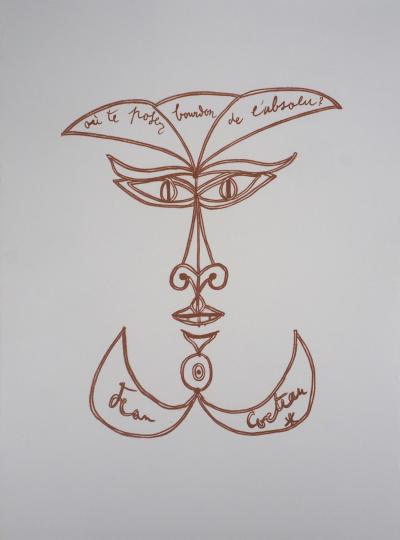 Jean COCTEAU : Visage - Lithographie originale 2