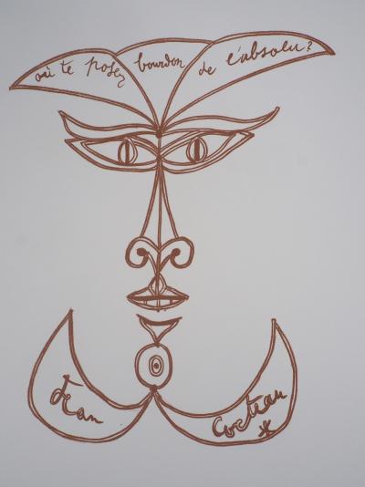 Jean COCTEAU : Visage - Lithographie originale signée 2