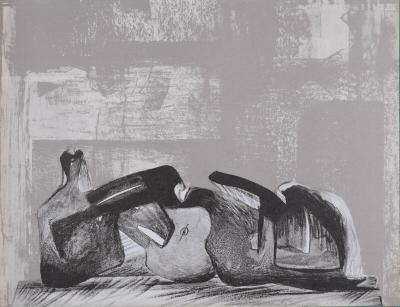 Henry MOORE - Reclinning figures, 1977 - Original lithograph 2