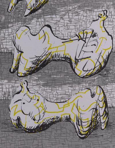Henry MOORE - Three reclining figures, 1972 - Lithographie originale 2